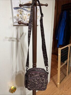 Lug Can Can Plum Patterned Crossbody Bag with matching wallet